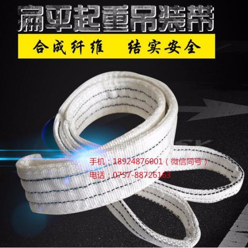 涤纶吊带起重吊带 白色扁平吊装带 行车吊装带 双扣吊车吊带 1吨2吨3T5t怀鸽牌图3