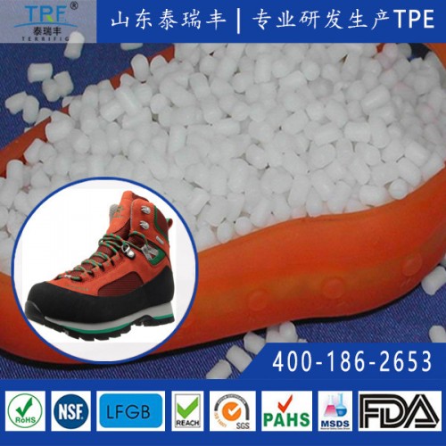 泰瑞丰厂家直供包胶鞋面专用鞋底TPE材料 与棉布、锦纶、涤纶、丙纶、皮革一次性注塑包胶 防滑耐磨寿命长 热塑性弹性体颗粒图2