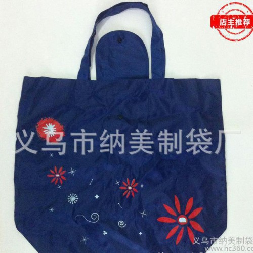 涤纶210D搭盖折叠包 手提式银行房产礼品 雪花印花布涤纶购图1