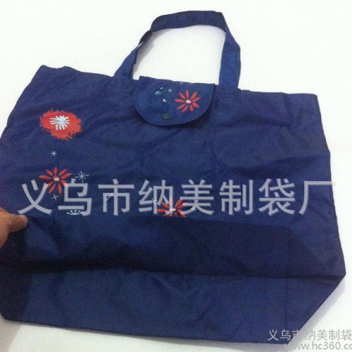 涤纶210D搭盖折叠包 手提式银行房产礼品 雪花印花布涤纶购图3
