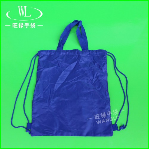 供应420D丝印广告环保涤纶手提袋 双抽绳尼龙购物拉链背包束口袋涤纶布袋图4