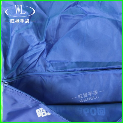 供应420D丝印广告环保涤纶手提袋 双抽绳尼龙购物拉链背包束口袋涤纶布袋图8