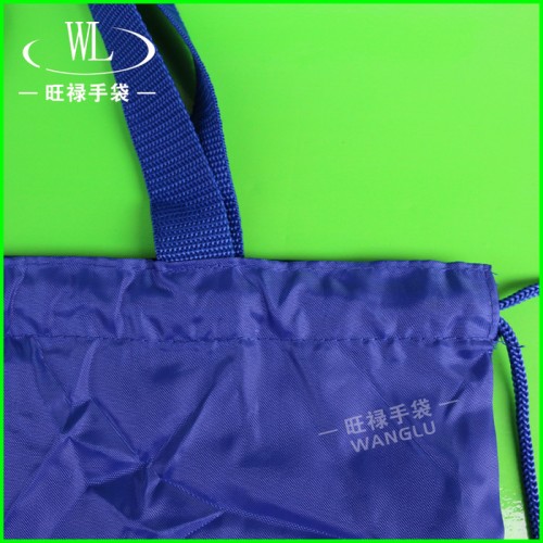 供应420D丝印广告环保涤纶手提袋 双抽绳尼龙购物拉链背包束口袋涤纶布袋图6