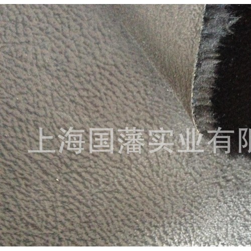 烫金麂皮绒复合涤纶小毛皮  火焰复合可干水洗图2
