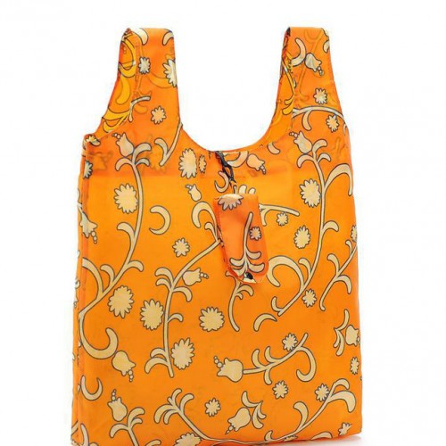 工厂订制 加密加厚折叠购物袋 时尚花纹 折叠涤纶袋定做