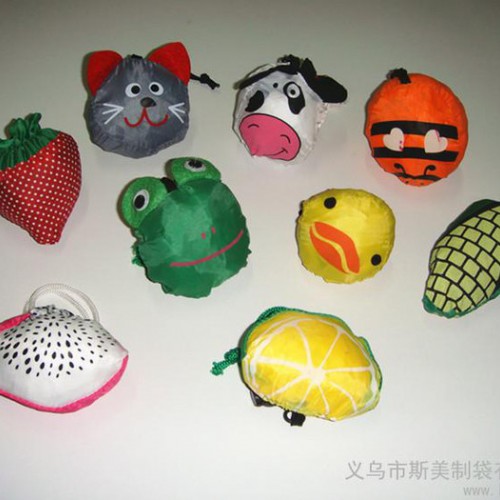 供应smile涤纶190T足球折叠提手式购物袋图3