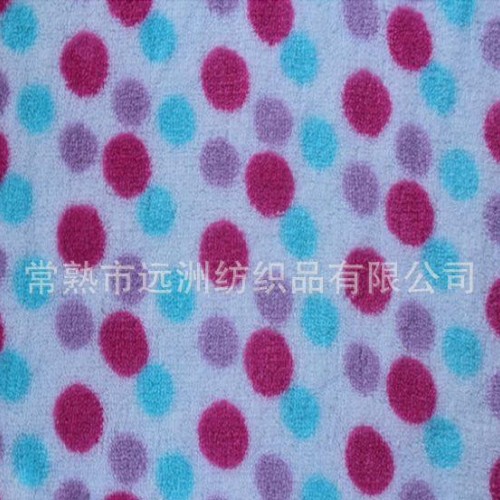 圆点珊瑚绒毛毯涤纶针织珊瑚绒面料图2