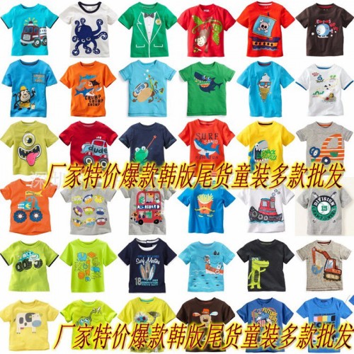 北京大红门服装批发市场菲池鱼厂家清仓外贸原单整单几块钱童装T恤衫短袖汗衫批发图4