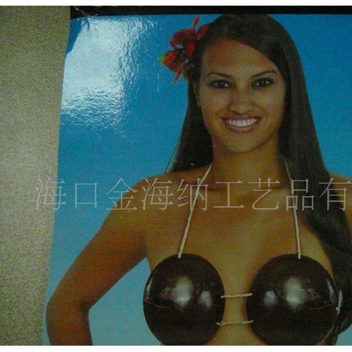 椰壳文胸（椰雕文胸）椰壳饰品,椰壳工艺品,椰壳原料图3