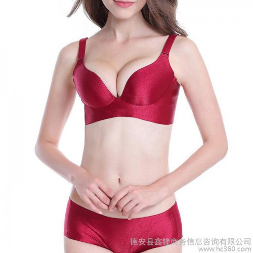 文胸套装 一片式无痕拉丝文胸舒适透气聚拢调整型胸罩 内衣文胸图3