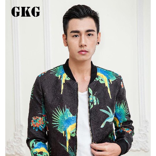 2014秋冬新款男装夹克外套商务休闲**品牌男装GKG印花上衣时尚潮流个性棉质面料高品质库存清仓特卖包邮男士服装003图2