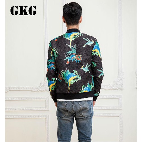 2014秋冬新款男装夹克外套商务休闲**品牌男装GKG印花上衣时尚潮流个性棉质面料高品质库存清仓特卖包邮男士服装003