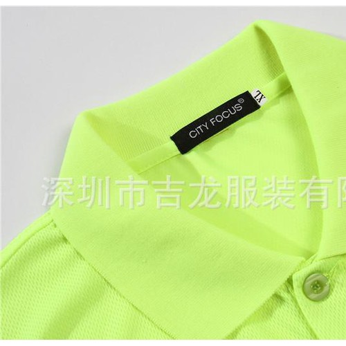 速干翻领短袖鸟眼翻领运动服广告衫来图印花图2