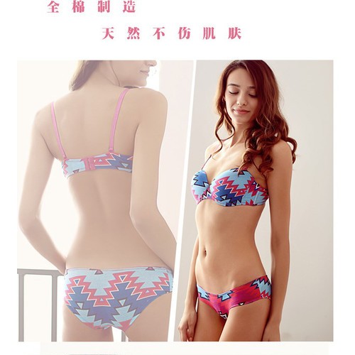 TintTycoon半杯欧美印花可爱潮文胸内衣套装图8
