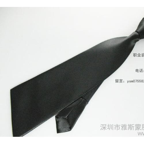 商务男士领带 领带定做 大气纯色黑色领带图1