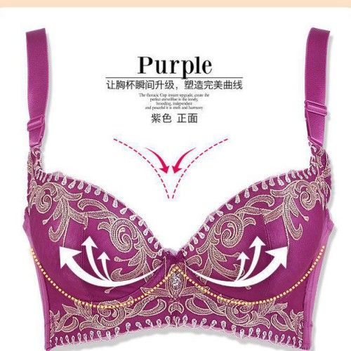 虞美人 优雅刺绣高端美体调整型文胸一件代发图1
