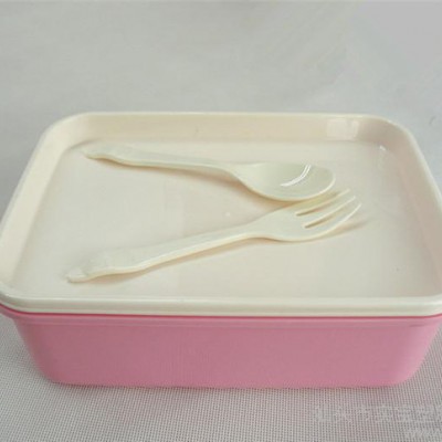 **】实宝必优饭盒,塑料白领带饭饭盒，PP学生饭盒SP0303