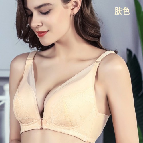 嫏之孕91076 哺乳文胸批发拿货孕产妇一片式无痕无钢圈包边哺乳喂奶内衣前开上扣胸罩调整型文胸图5