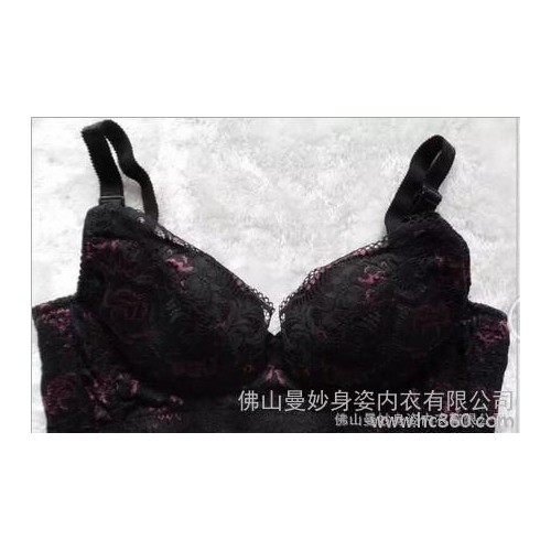 女士秋冬新款粉袋蕾丝薄杯无钢圈调整聚拢美体内衣文胸图2