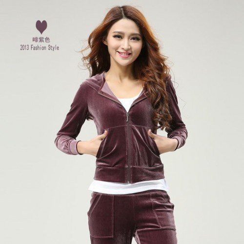 ,2014女装新品 金丝绒运动服套装 韩版时尚烫钻绣花女装 大码女装图2
