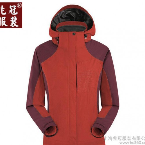 新款女式冲锋衣 两件套可脱卸 滑雪服 户外运动服 防风防水