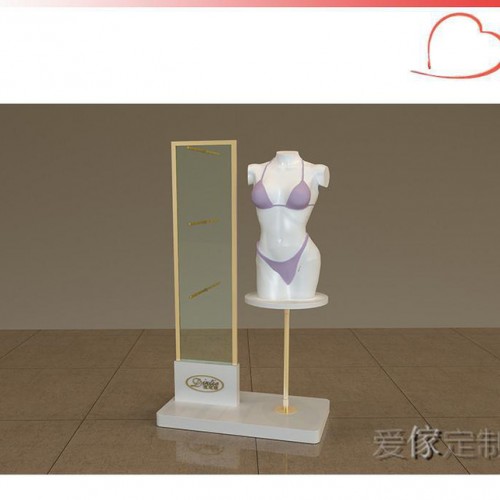 内衣陈列架文胸玻璃展示架**内衣中岛架玻璃双面落地架图2
