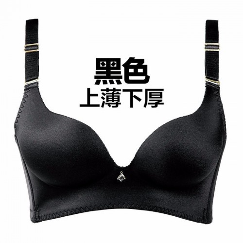 供应金善雅拉丝无钢圈文胸套装  一片式光面无痕内衣女聚拢收副乳 ** 微商代理