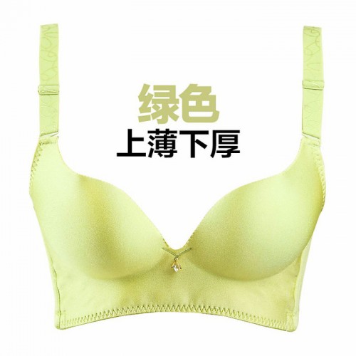 供应金善雅拉丝无钢圈文胸套装  一片式光面无痕内衣女聚拢收副乳 ** 微商代理图2