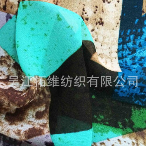 春夏女装面料新款几何图形75D雪纺图2