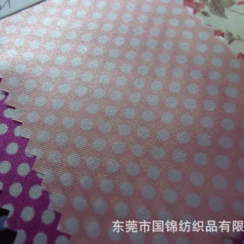 色丁布 色丁印花布  色丁印圆点 箱包用色丁布图1