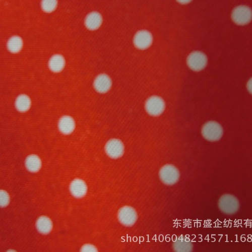 SQ046#直销 圆点印花色丁布波点色丁布 箱包服装面料里料图2