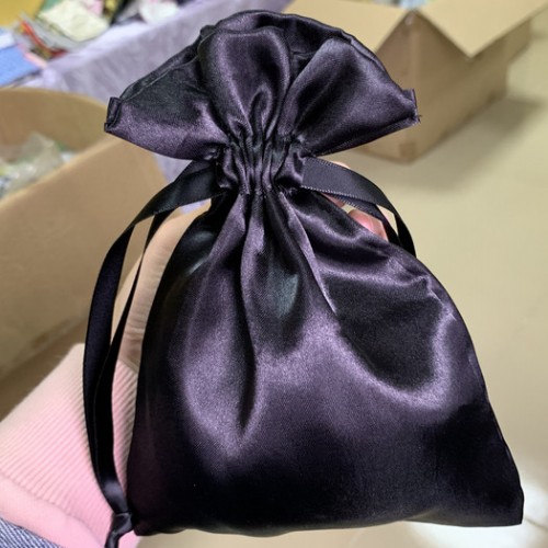 誉鼎礼品袋 色丁布袋流苏吊穗抽绳束口袋色丁布 袋绸缎袋子 黑色仿丝绸图3