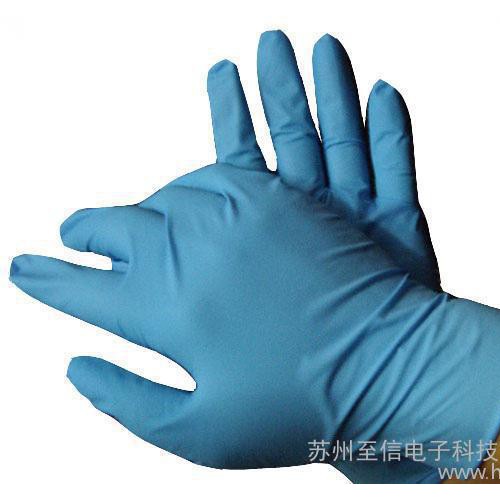 供应进口胶** 加厚 蓝色丁睛手套图3