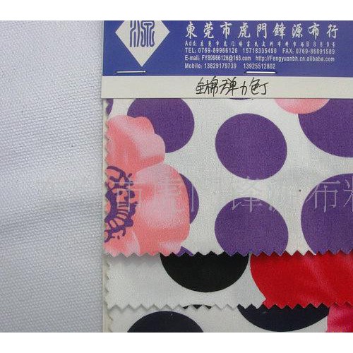色丁布,棉布,全棉弹力色丁印花 D541图1