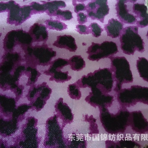 色丁印花布 印花里布 色丁印豹纹 箱包用色丁布图2