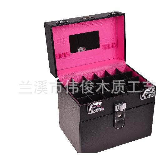 化妆品抽屉化妆盒 皮质色丁化妆盒图3