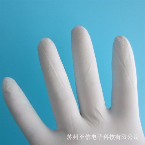 供应12寸6.0g白色**手套 无粉防滑 加厚净化手套 指麻图3
