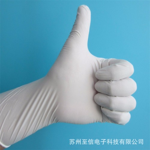 供应12寸6.0g白色**手套 无粉防滑 加厚净化手套 指麻图5