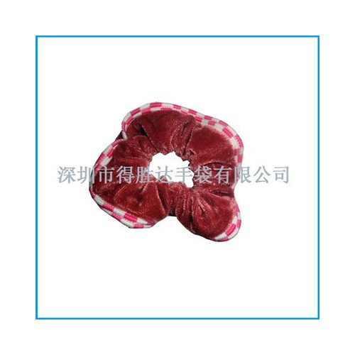 深圳观澜头饰品厂订做色丁布发圈发绳头花图3