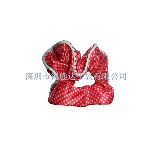 深圳观澜头饰品厂订做色丁布发圈发绳头花图1