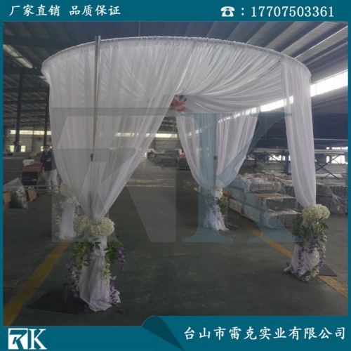 圆形雪纺婚庆窗帘架 白色普通雪纺纱 二节管横杆铝合金图3