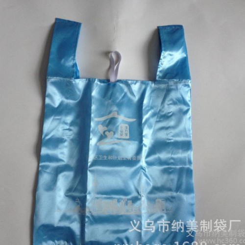 带亮光背心折叠色丁布袋 社区工会组织广告促销布袋 反光色丁布图2