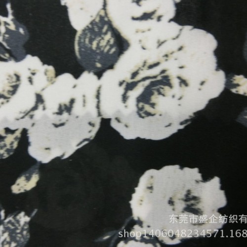 SQ065#现货新款印花雪纺布 日韩风格面料 复古涤纶雪纺面图3