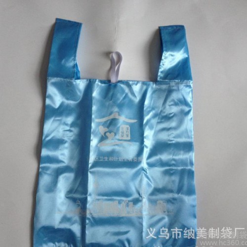创意可折叠反光色丁布袋 油光布折叠手提袋 色丁布广告促销礼品图2