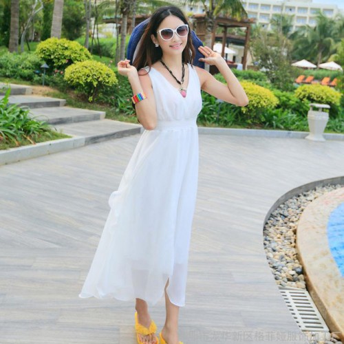 2015夏季新款韩版修身雪纺连衣裙女装 时尚女装雪纺裙代理加