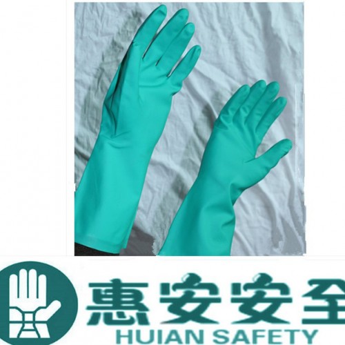 绿色丁晴手套工厂 丁晴橡胶手套生产厂家图2