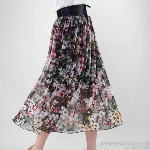 供应上海艺舒数码印花2014雪纺印花裙图2