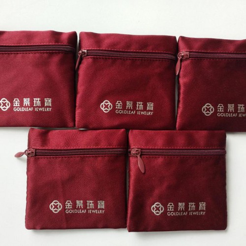 红源鑫 枣红色丁拉链袋  珠宝袋 规格定制图3