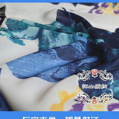 2015年新款雪纺印花布料  3D数码印花 服装复合雪纺印花