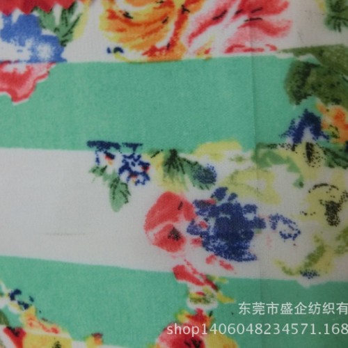 SQ065#直销新款75D 复合丝条纹加印花雪纺布料 夏季爆图3